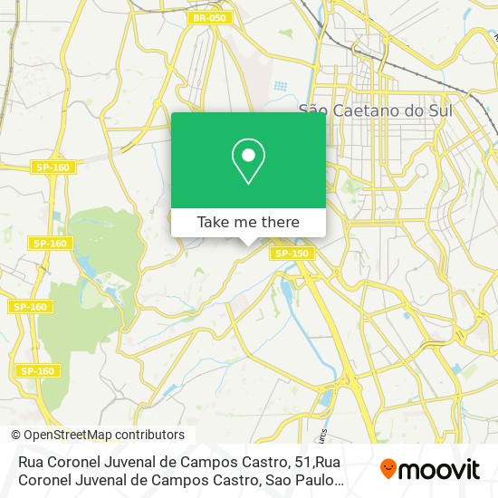 Mapa Rua Coronel Juvenal de Campos Castro, 51,Rua Coronel Juvenal de Campos Castro