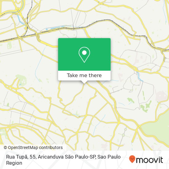 Mapa Rua Tupã, 55, Aricanduva São Paulo-SP