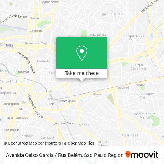 Avenida Celso Garcia / Rua Belém map