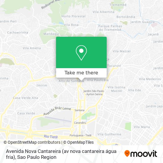 Avenida Nova Cantareira (av nova cantareira água fria) map