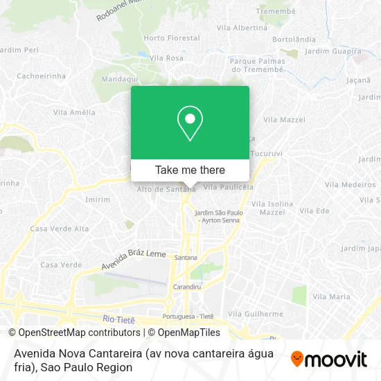 Avenida Nova Cantareira (av nova cantareira água fria) map