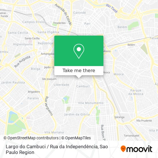 Largo do Cambuci / Rua da Independência map