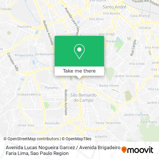 Avenida Lucas Nogueira Garcez / Avenida Brigadeiro Faria Lima map