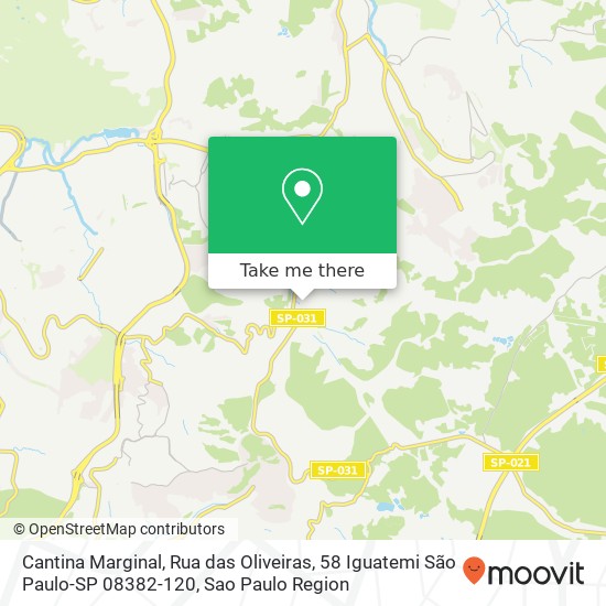 Mapa Cantina Marginal, Rua das Oliveiras, 58 Iguatemi São Paulo-SP 08382-120