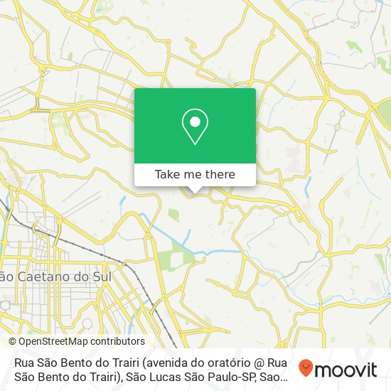 Rua São Bento do Trairi (avenida do oratório @ Rua São Bento do Trairi), São Lucas São Paulo-SP map