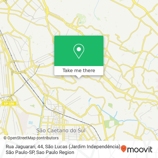 Mapa Rua Jaguarari, 44, São Lucas (Jardim Independência) São Paulo-SP