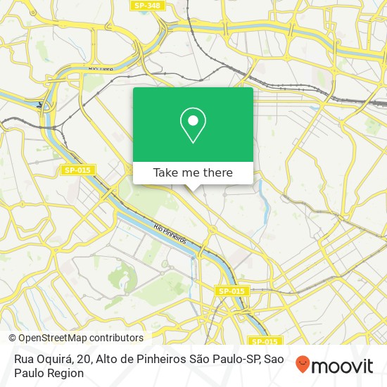 Mapa Rua Oquirá, 20, Alto de Pinheiros São Paulo-SP