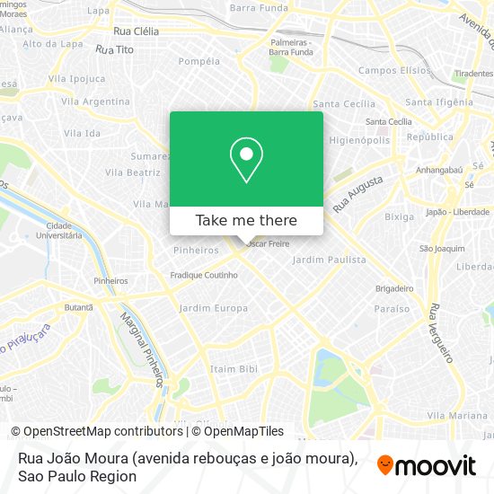 Rua João Moura (avenida rebouças e joão moura) map