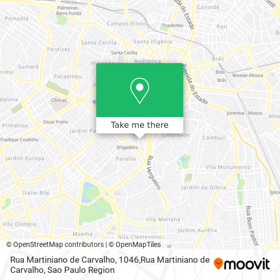 Mapa Rua Martiniano de Carvalho, 1046,Rua Martiniano de Carvalho