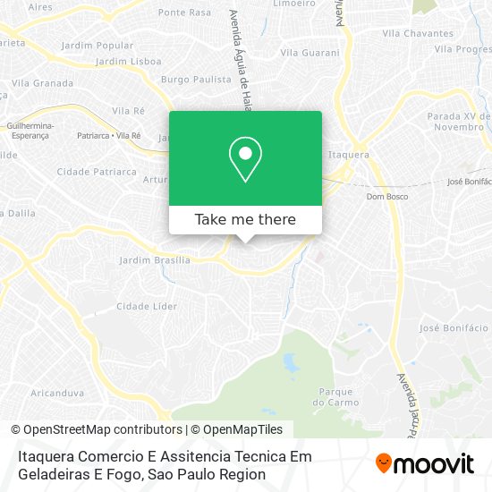 Itaquera Comercio E Assitencia Tecnica Em Geladeiras E Fogo map