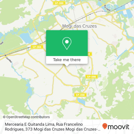 Mapa Mercearia E Quitanda Lima, Rua Francelino Rodrigues, 373 Mogi das Cruzes Mogi das Cruzes-SP 08737-360