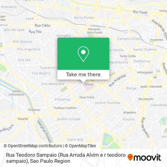 Rua Teodoro Sampaio (Rua Arruda Alvim e r teodoro sampaio) map