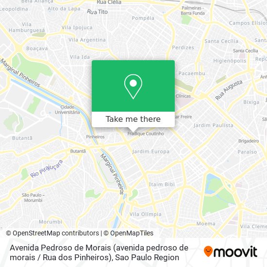 Avenida Pedroso de Morais (avenida pedroso de morais / Rua dos Pinheiros) map