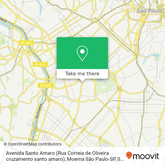 Avenida Santo Amaro (Rua Correia de Oliveira cruzamento santo amaro), Moema São Paulo-SP map