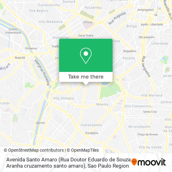 Avenida Santo Amaro (Rua Doutor Eduardo de Souza Aranha cruzamento santo amaro) map