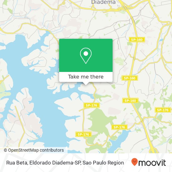 Mapa Rua Beta, Eldorado Diadema-SP