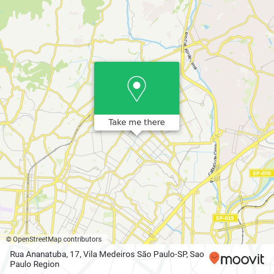 Mapa Rua Ananatuba, 17, Vila Medeiros São Paulo-SP