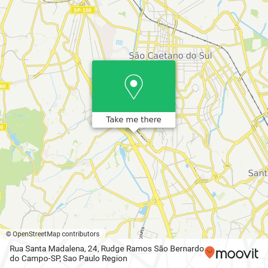 Mapa Rua Santa Madalena, 24, Rudge Ramos São Bernardo do Campo-SP