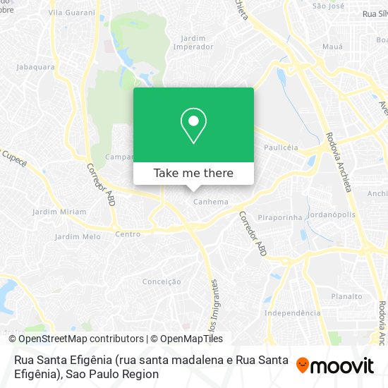 Rua Santa Efigênia (rua santa madalena e Rua Santa Efigênia) map