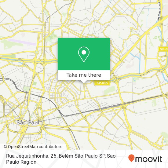 Mapa Rua Jequitinhonha, 26, Belém São Paulo-SP