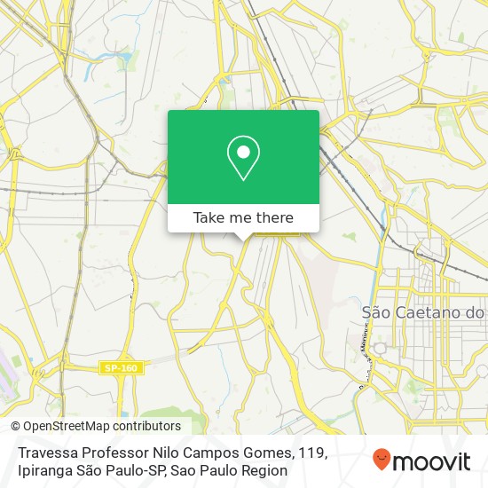 Mapa Travessa Professor Nilo Campos Gomes, 119, Ipiranga São Paulo-SP