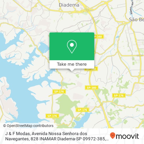 Mapa J & F Modas, Avenida Nossa Senhora dos Navegantes, 828 INAMAR Diadema-SP 09972-385