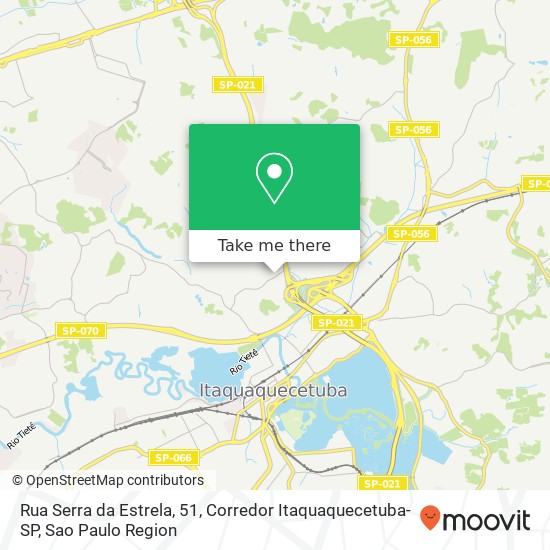 Mapa Rua Serra da Estrela, 51, Corredor Itaquaquecetuba-SP