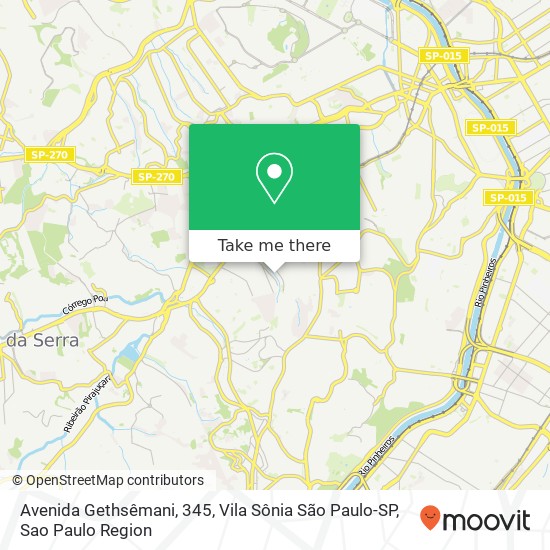 Mapa Avenida Gethsêmani, 345, Vila Sônia São Paulo-SP