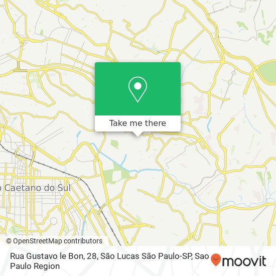 Mapa Rua Gustavo le Bon, 28, São Lucas São Paulo-SP