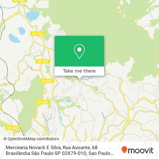 Mapa Mercearia Novack E Silva, Rua Avoante, 68 Brasilândia São Paulo-SP 02879-010