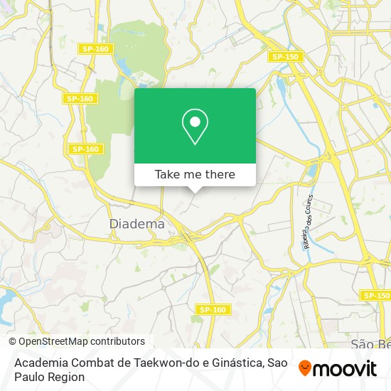 Mapa Academia Combat de Taekwon-do e Ginástica