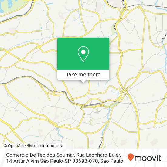 Comercio De Tecidos Soumar, Rua Leonhard Euler, 14 Artur Alvim São Paulo-SP 03693-070 map