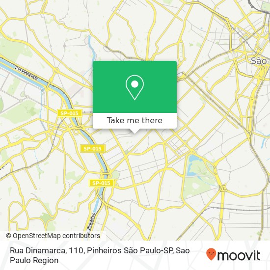 Mapa Rua Dinamarca, 110, Pinheiros São Paulo-SP