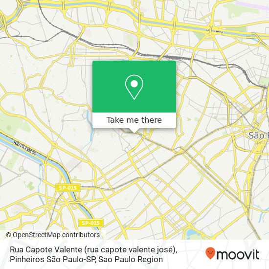 Mapa Rua Capote Valente (rua capote valente josé), Pinheiros São Paulo-SP