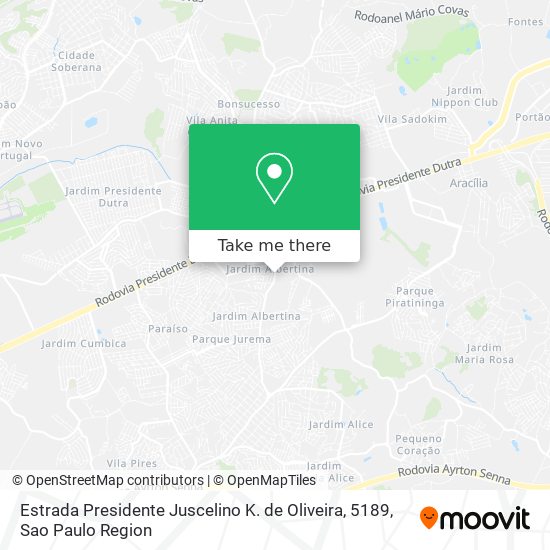 Estrada Presidente Juscelino K. de Oliveira, 5189 map
