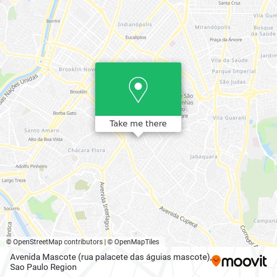 Avenida Mascote (rua palacete das águias mascote) map