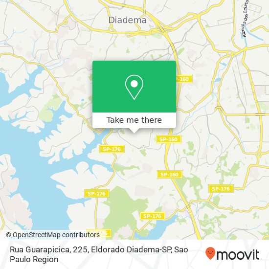 Rua Guarapicica, 225, Eldorado Diadema-SP map