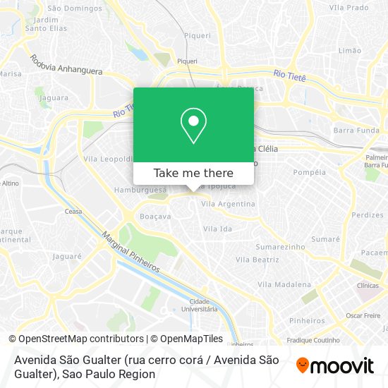 Avenida São Gualter (rua cerro corá / Avenida São Gualter) map