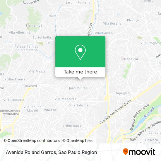 Mapa Avenida Roland Garros