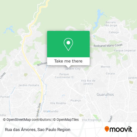 Rua das Árvores map