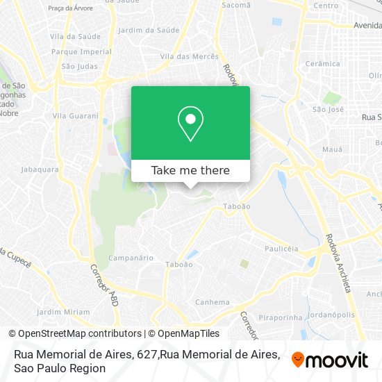 Mapa Rua Memorial de Aires, 627,Rua Memorial de Aires