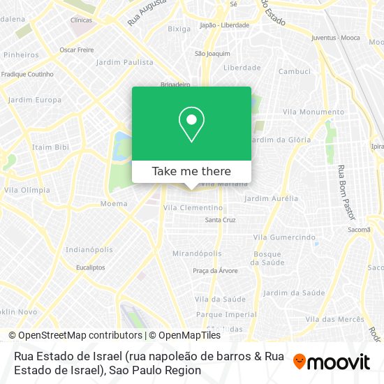 Rua Estado de Israel (rua napoleão de barros & Rua Estado de Israel) map