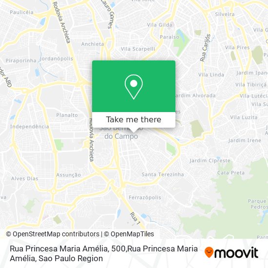 Mapa Rua Princesa Maria Amélia, 500,Rua Princesa Maria Amélia