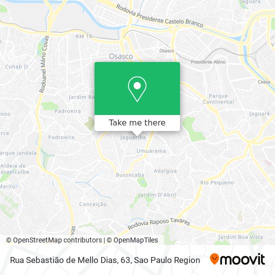 Mapa Rua Sebastião de Mello Dias, 63