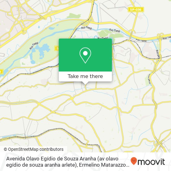Mapa Avenida Olavo Egídio de Souza Aranha (av olavo egídio de souza aranha arlete), Ermelino Matarazzo São Paulo-SP