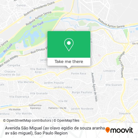 Avenida São Miguel (av olavo egídio de souza aranha av são miguel) map