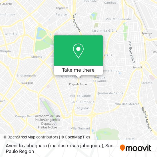 Mapa Avenida Jabaquara (rua das rosas jabaquara)