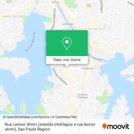 Rua Leonor Alvim (avenida interlagos e rua leonor alvim) map