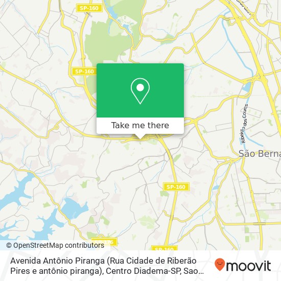 Avenida Antônio Piranga (Rua Cidade de Riberão Pires e antônio piranga), Centro Diadema-SP map