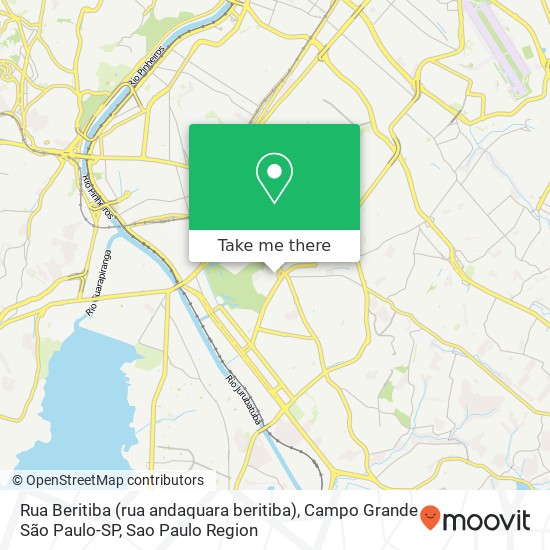 Mapa Rua Beritiba (rua andaquara beritiba), Campo Grande São Paulo-SP